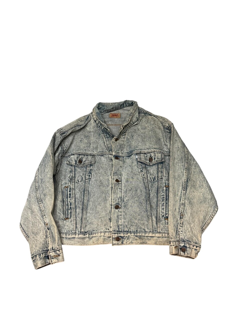 Vintage 80s Levi's Type III Trucker Denim Jacket Mens XL Blue Acid Wash Made USA